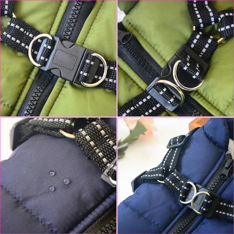 Large Dog Winter Jacket - Waterproof with Harness